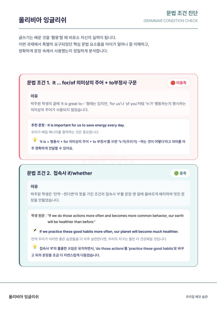 PenFix Report 05, 문법 조건 진단 페이지